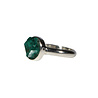 Zilveren ring dioptaas ruw maat 19 | ovaal 1 x 0,8 cm