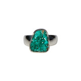 Zilveren ring dioptaas ruw maat 18 1/2 | ovaal 1,3 x 1,1 cm Zilveren ring dioptaas ruw maat 18 1/2 | ovaal 1,3 x 1,1 cm