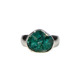 Zilveren ring dioptaas ruw maat 17 1/2 | ovaal 1,4 x 1,1 cm Zilveren ring dioptaas ruw maat 17 1/2 | ovaal 1,4 x 1,1 cm