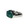 Zilveren ring dioptaas ruw maat 17 1/2 | ovaal 1,4 x 1,1 cm