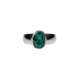 Zilveren ring dioptaas ruw maat 17 | ovaal 0,9 x 0,7 cm Zilveren ring dioptaas ruw maat 17 | ovaal 0,9 x 0,7 cm