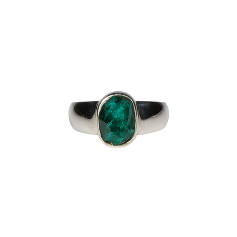 Zilveren ring dioptaas ruw maat 17 | ovaal 0,9 x 0,7 cm Zilveren ring dioptaas ruw maat 17 | ovaal 0,9 x 0,7 cm