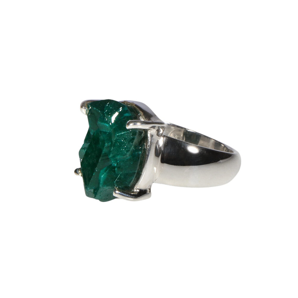Zilveren ring dioptaas ruw maat 17 | ovaal gezet 1,5 x 1 cm Zilveren ring dioptaas ruw maat 17 | ovaal gezet 1,5 x 1 cm