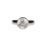 Zilveren ring bergkristal maat 18 1/2 | rond facet 0,9 cm Zilveren ring bergkristal maat 18 1/2 | rond facet 0,9 cm