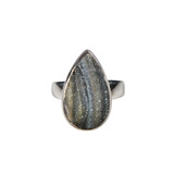 Zilveren ring chalcedoonroosje maat 17 1/2 (verstelbaar) | druppel 2 x 1,1 cm Zilveren ring chalcedoonroosje maat 17 1/2 (verstelbaar) | druppel 2 x 1,1 cm