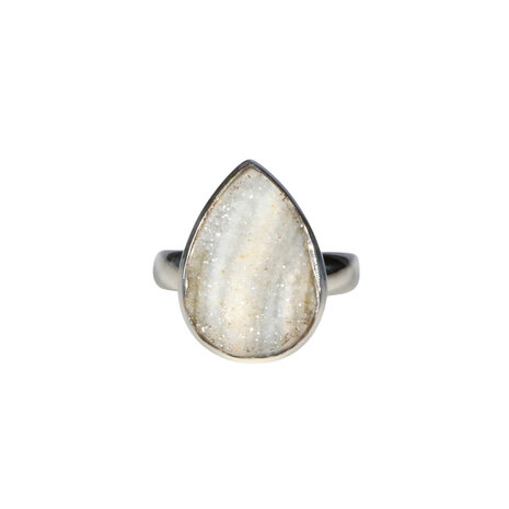 Zilveren ring chalcedoonroosje maat 19 (verstelbaar) | druppel 1,8 x 1,1 cm Zilveren ring chalcedoonroosje maat 19 (verstelbaar) | druppel 1,8 x 1,1 cm