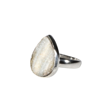 Zilveren ring chalcedoonroosje maat 19 (verstelbaar) | druppel 1,8 x 1,1 cm Zilveren ring chalcedoonroosje maat 19 (verstelbaar) | druppel 1,8 x 1,1 cm