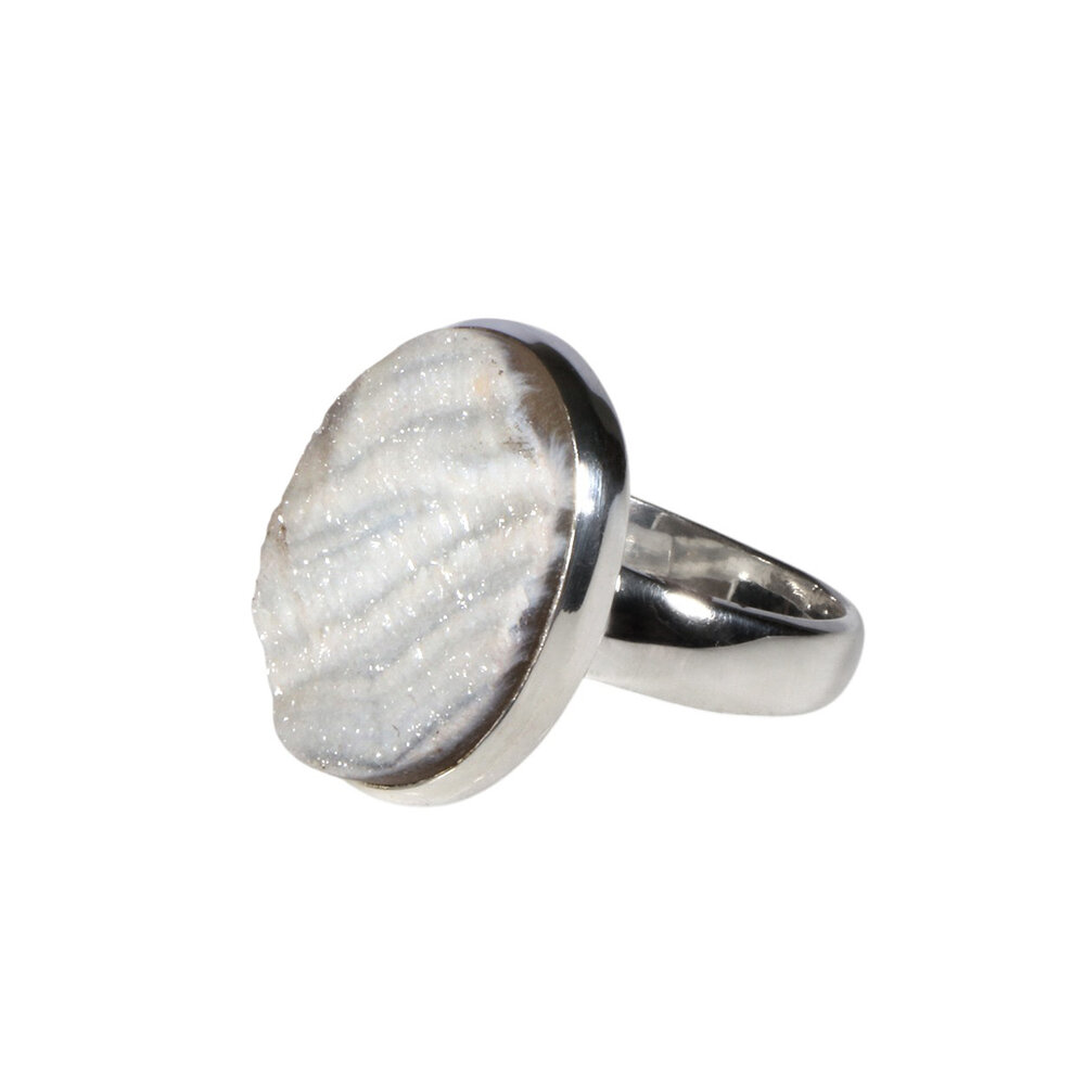 Zilveren ring chalcedoonroosje maat 18 1/2 (verstelbaar) | ovaal 2 x 1,5 cm Zilveren ring chalcedoonroosje maat 18 1/2 (verstelbaar) | ovaal 2 x 1,5 cm