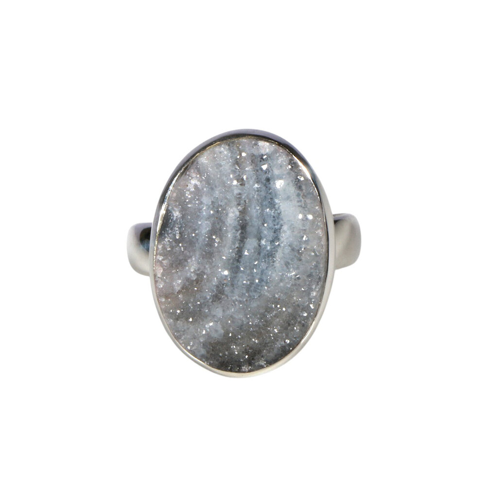 Zilveren ring chalcedoonroosje maat 18 1/2 (verstelbaar) | ovaal 2,1 x 1,5 cm Zilveren ring chalcedoonroosje maat 18 1/2 (verstelbaar) | ovaal 2,1 x 1,5 cm