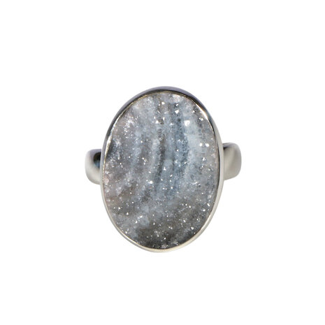 Zilveren ring chalcedoonroosje maat 18 1/2 (verstelbaar) | ovaal 2,1 x 1,5 cm Zilveren ring chalcedoonroosje maat 18 1/2 (verstelbaar) | ovaal 2,1 x 1,5 cm
