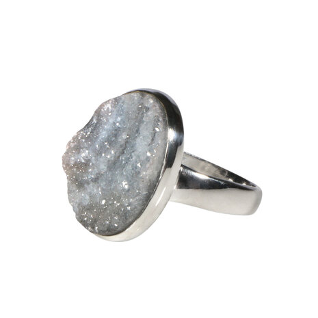 Zilveren ring chalcedoonroosje maat 18 1/2 (verstelbaar) | ovaal 2,1 x 1,5 cm Zilveren ring chalcedoonroosje maat 18 1/2 (verstelbaar) | ovaal 2,1 x 1,5 cm