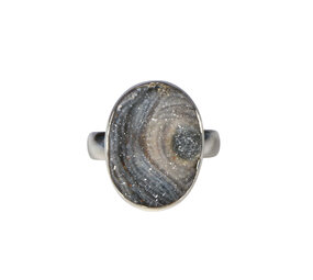 Zilveren ring chalcedoonroosje maat 20 (verstelbaar) | ovaal 2 x 1,5 cm Zilveren ring chalcedoonroosje maat 20 (verstelbaar) | ovaal 2 x 1,5 cm