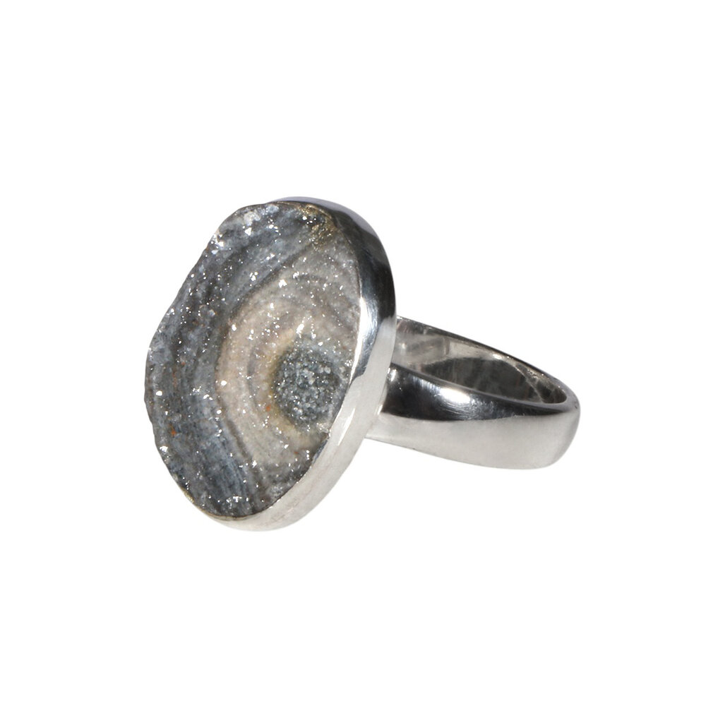 Zilveren ring chalcedoonroosje maat 20 (verstelbaar) | ovaal 2 x 1,5 cm Zilveren ring chalcedoonroosje maat 20 (verstelbaar) | ovaal 2 x 1,5 cm