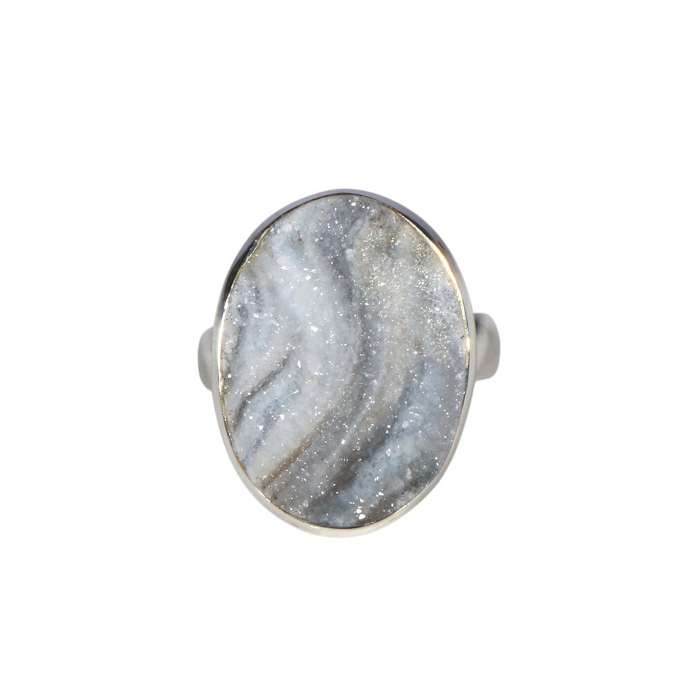 Zilveren ring chalcedoonroosje maat 18 (verstelbaar) | ovaal 2,1 x 1,6 cm Zilveren ring chalcedoonroosje maat 18 (verstelbaar) | ovaal 2,1 x 1,6 cm