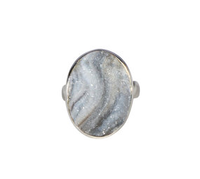 Zilveren ring chalcedoonroosje maat 18 (verstelbaar) | ovaal 2,1 x 1,6 cm Zilveren ring chalcedoonroosje maat 18 (verstelbaar) | ovaal 2,1 x 1,6 cm