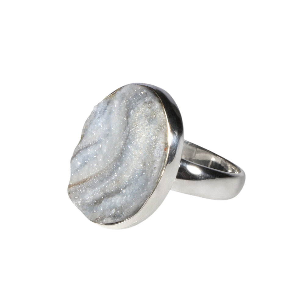 Zilveren ring chalcedoonroosje maat 18 (verstelbaar) | ovaal 2,1 x 1,6 cm Zilveren ring chalcedoonroosje maat 18 (verstelbaar) | ovaal 2,1 x 1,6 cm