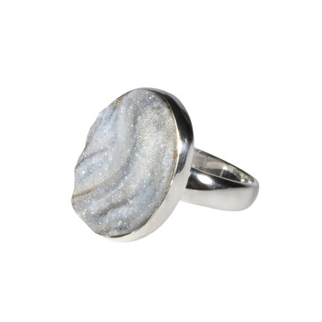 Zilveren ring chalcedoonroosje maat 18 (verstelbaar) | ovaal 2,1 x 1,6 cm Zilveren ring chalcedoonroosje maat 18 (verstelbaar) | ovaal 2,1 x 1,6 cm