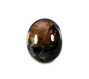 Zilveren ring pietersiet (blauw) maat 19 1/2 | ovaal 2,6 x 2 cm Zilveren ring pietersiet (blauw) maat 19 1/2 | ovaal 2,6 x 2 cm