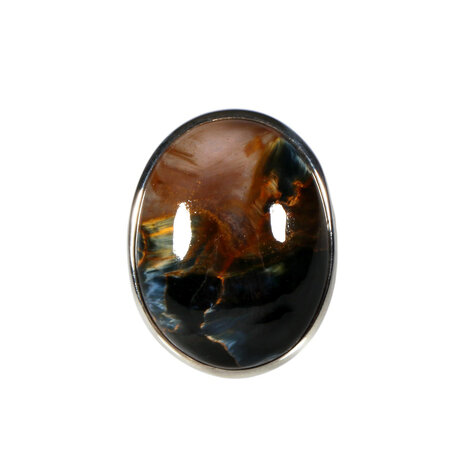 Zilveren ring pietersiet (blauw) maat 19 1/2 | ovaal 2,6 x 2 cm Zilveren ring pietersiet (blauw) maat 19 1/2 | ovaal 2,6 x 2 cm