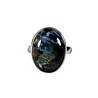 Zilveren ring pietersiet (blauw) (verstelbaar) maat 20 | ovaal 2,1 x 1,6 cm Zilveren ring pietersiet (blauw) (verstelbaar) maat 20 | ovaal 2,1 x 1,6 cm