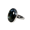 Zilveren ring pietersiet (blauw) (verstelbaar) maat 20 | ovaal 2,1 x 1,6 cm Zilveren ring pietersiet (blauw) (verstelbaar) maat 20 | ovaal 2,1 x 1,6 cm