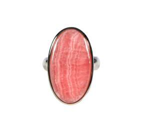 Zilveren ring rhodochrosiet (licht verstelbaar) maat 17 | ovaal 2,7 x 1,5 cm Zilveren ring rhodochrosiet (licht verstelbaar) maat 17 | ovaal 2,7 x 1,5 cm