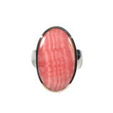 Zilveren ring rhodochrosiet maat 19 1/2 | ovaal 2,6 x 1,6 cm