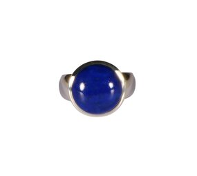 Zilveren ring lapis lazuli maat 18 | rond 1,4 cm