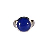 Zilveren ring lapis lazuli maat 18 | rond 1,4 cm