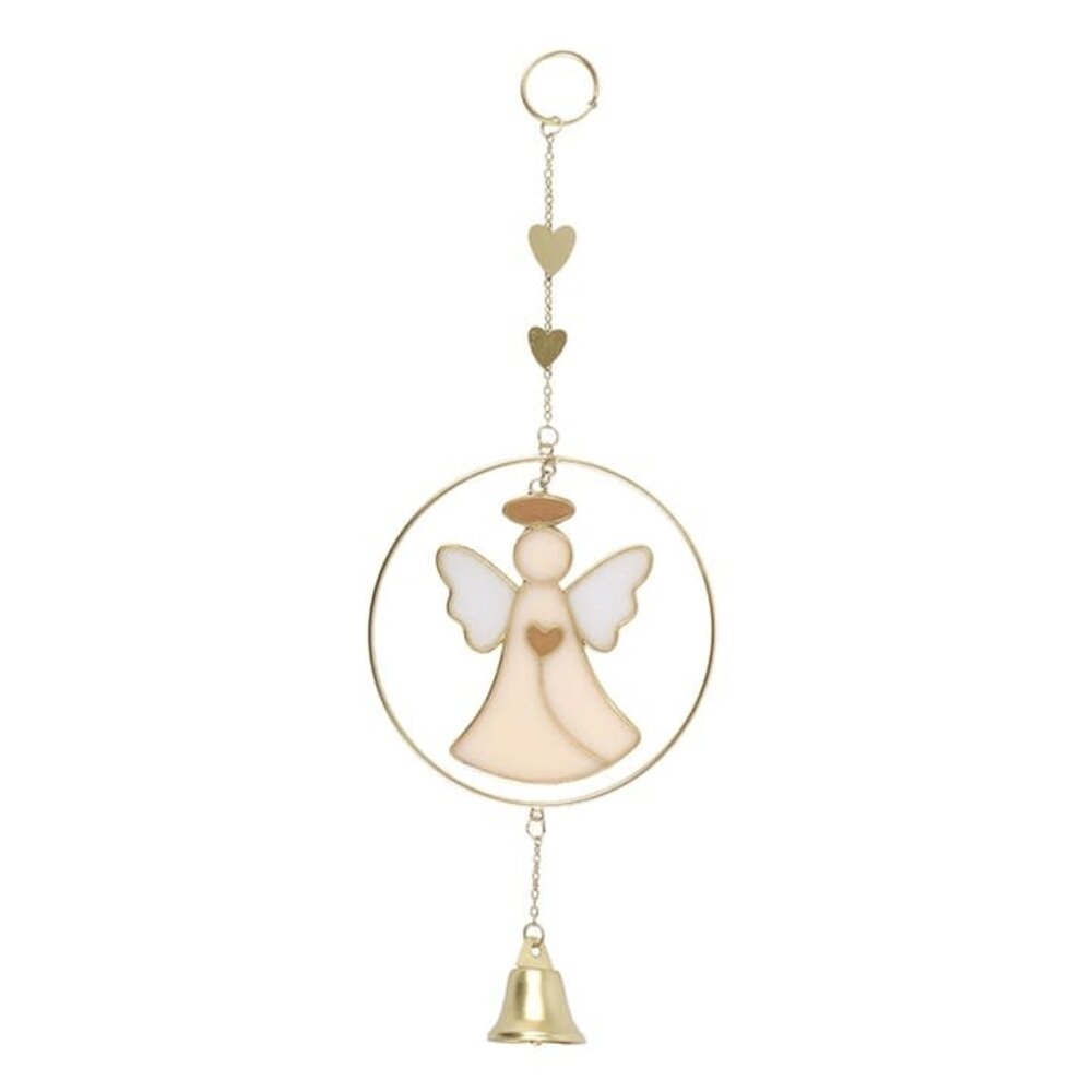 Suncatcher engel met bel | raamhanger Suncatcher engel met bel | raamhanger