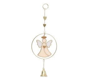 Suncatcher engel met bel | raamhanger Suncatcher engel met bel | raamhanger
