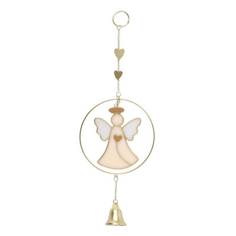 Suncatcher engel met bel | raamhanger Suncatcher engel met bel | raamhanger