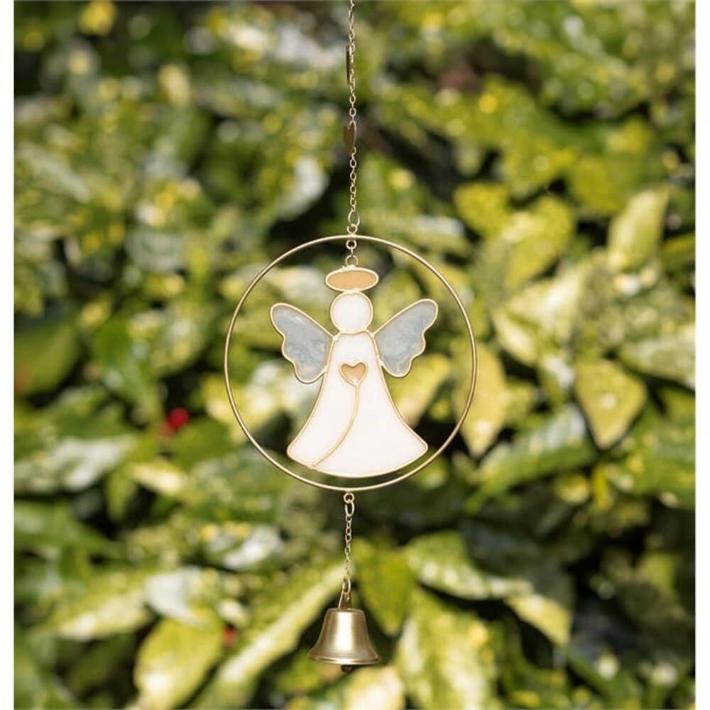 Suncatcher engel met bel | raamhanger Suncatcher engel met bel | raamhanger