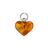 Barnsteen (cognac) hanger hart met zilveren oogje Barnsteen (cognac) hanger hart met zilveren oogje