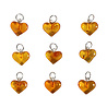 Barnsteen (cognac) hanger hart met zilveren oogje Barnsteen (cognac) hanger hart met zilveren oogje