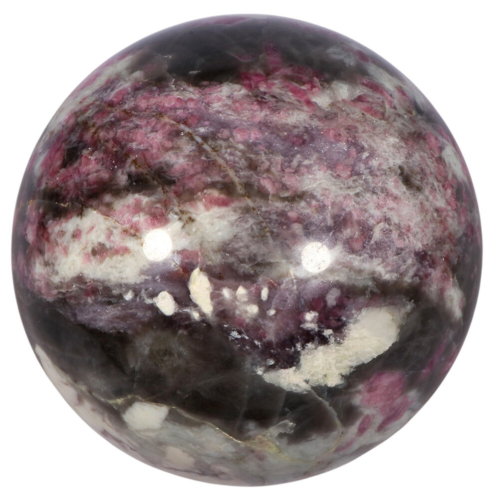 Lepidoliet met roze toermalijn (unicorn stone) bol 115 mm | 2642 gram Lepidoliet met roze toermalijn (unicorn stone) bol 115 mm | 2642 gram