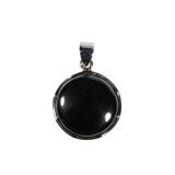 Zilveren hanger hematiet | rond 2,1 cm Zilveren hanger hematiet | rond 2,1 cm