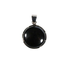 Zilveren hanger hematiet | rond 2,1 cm