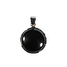 Zilveren hanger hematiet | rond 2,1 cm