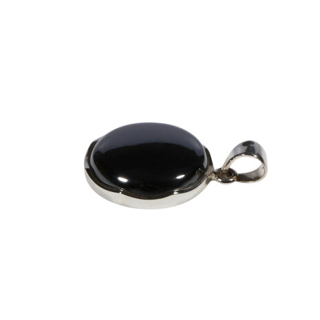 Zilveren hanger hematiet | rond 2,1 cm