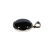 Zilveren hanger hematiet | rond 2,1 cm