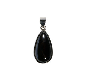 Zilveren hanger hematiet | druppel 2,4 x 1,3 cm