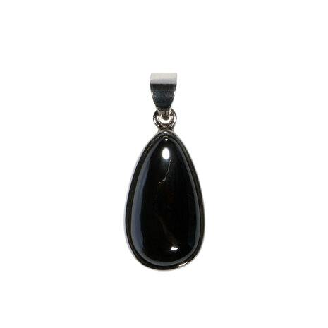 Zilveren hanger hematiet | druppel 2,4 x 1,3 cm