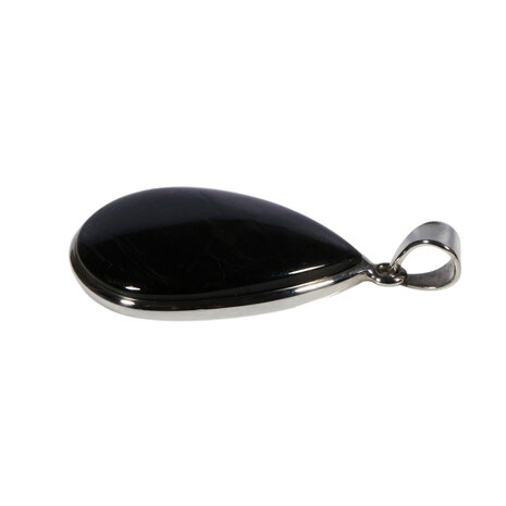 Zilveren hanger hyperstheen | druppel 3,2 x 2,2 cm