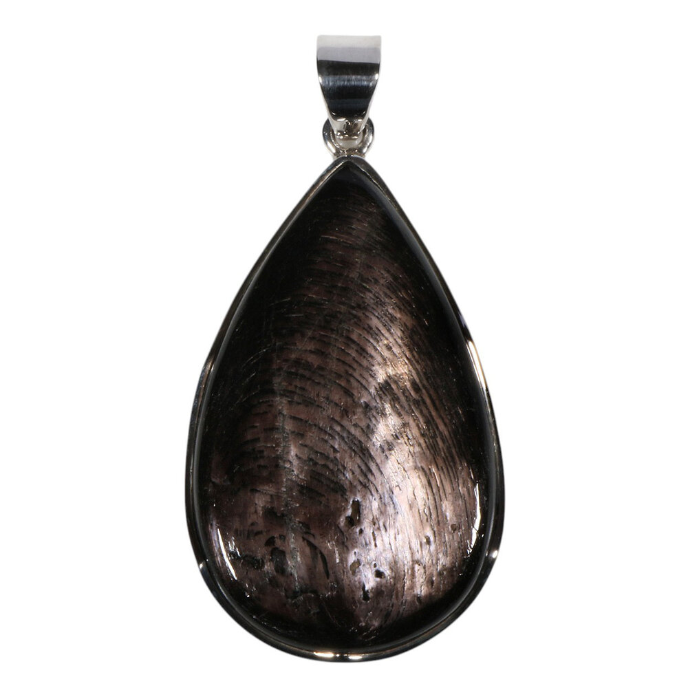 Zilveren hanger hyperstheen | druppel 4,3 x 2,7 cm