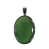 Zilveren hanger jade | ovaal 3,2 x 2,1 cm