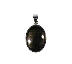 Zilveren hanger obsidiaan (goud) ovaal 2,4 x 1,8 cm Zilveren hanger obsidiaan (goud) ovaal 2,4 x 1,8 cm