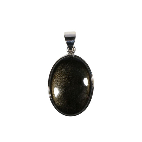 Zilveren hanger obsidiaan (goud) ovaal 2,4 x 1,8 cm Zilveren hanger obsidiaan (goud) ovaal 2,4 x 1,8 cm