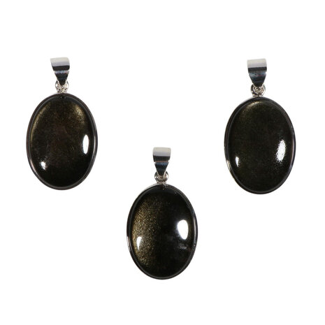 Zilveren hanger obsidiaan (goud) ovaal 2,4 x 1,8 cm Zilveren hanger obsidiaan (goud) ovaal 2,4 x 1,8 cm
