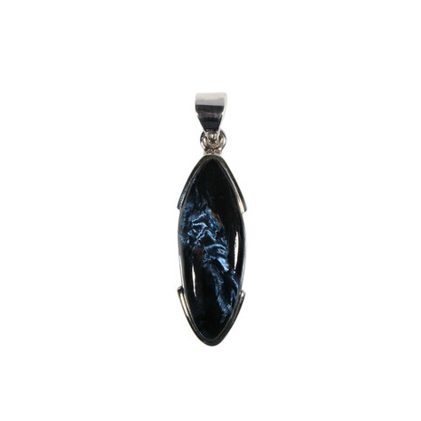 Zilveren hanger pietersiet (blauw) | markies 2,6 x 0,6 cm Zilveren hanger pietersiet (blauw) | markies 2,6 x 0,6 cm